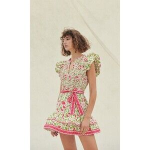 Saylor NYC Anthropologie Paola Mini Dress Smocked Ruffle Floral Printed S 282084
